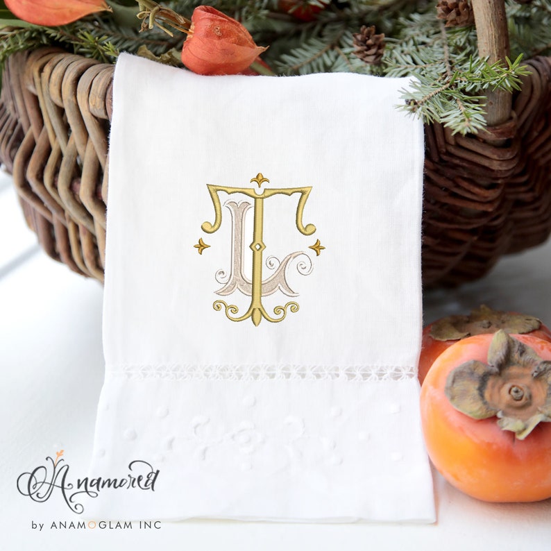 Interlocking L and T Embroidery Monogram Design for Machine Embroidery ...