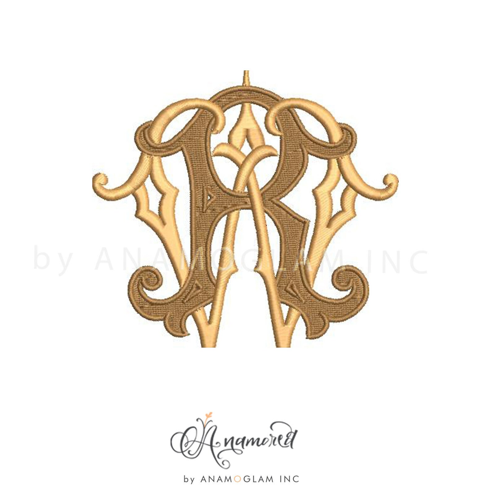 Interlocking R A Interlocking R and W Monogram Embroidery Design / Embroidery Design ...