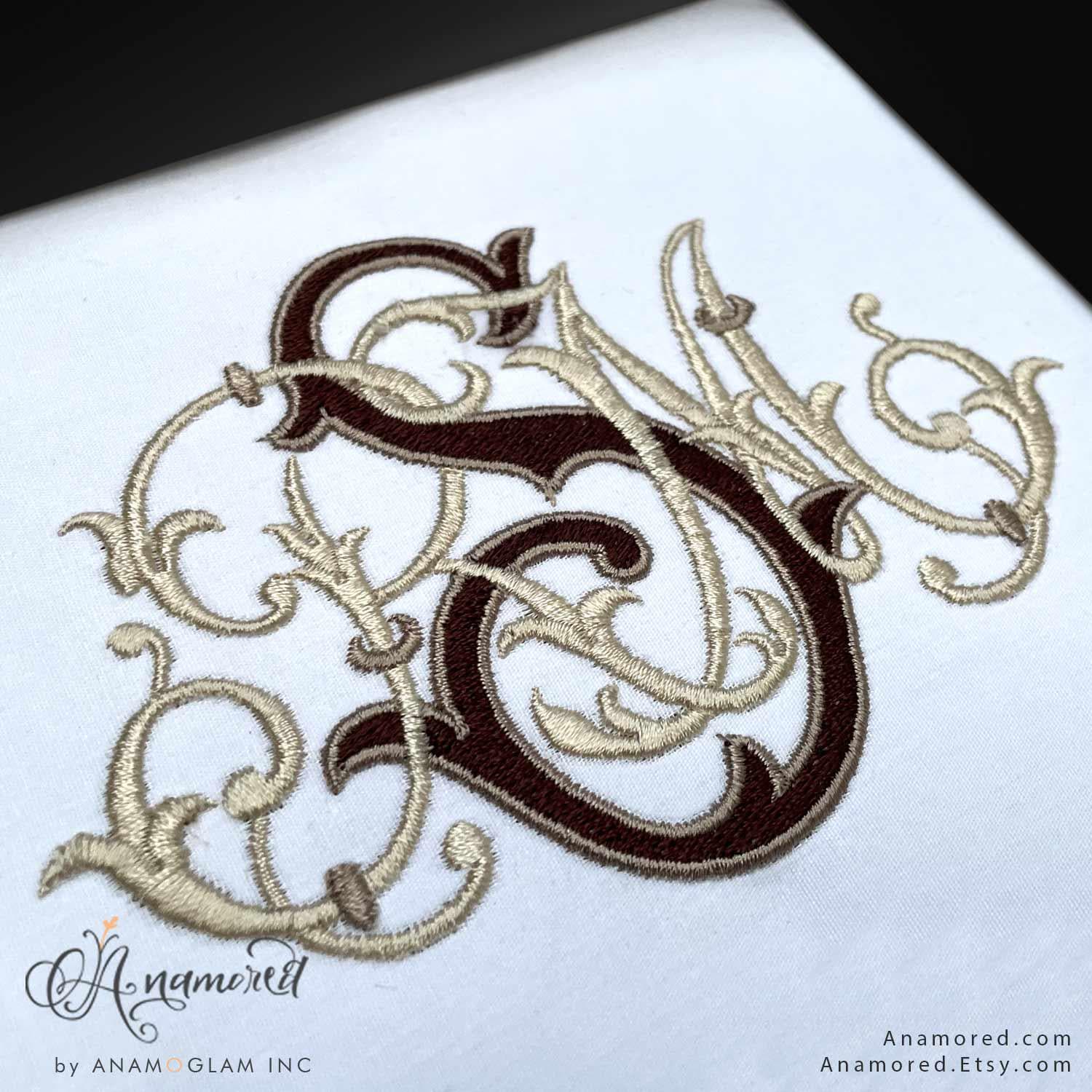 3 Letter Monogram - Custom Embroidery Monogram Setup -digital ...