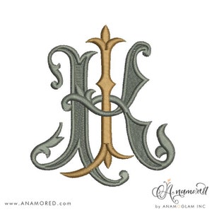 Interlocking K and J Monogram. Embroidery Design for Embroidery ...