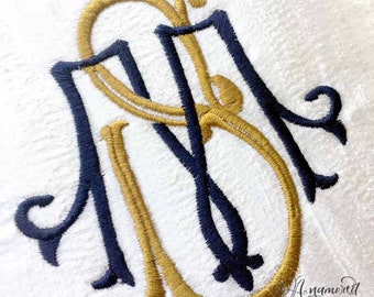 Interlocking M and S Monogram Embroidery Design / Machine Embroidery File / Embroidery design, Embroidery Monograms, Embroidery Pattern, MS