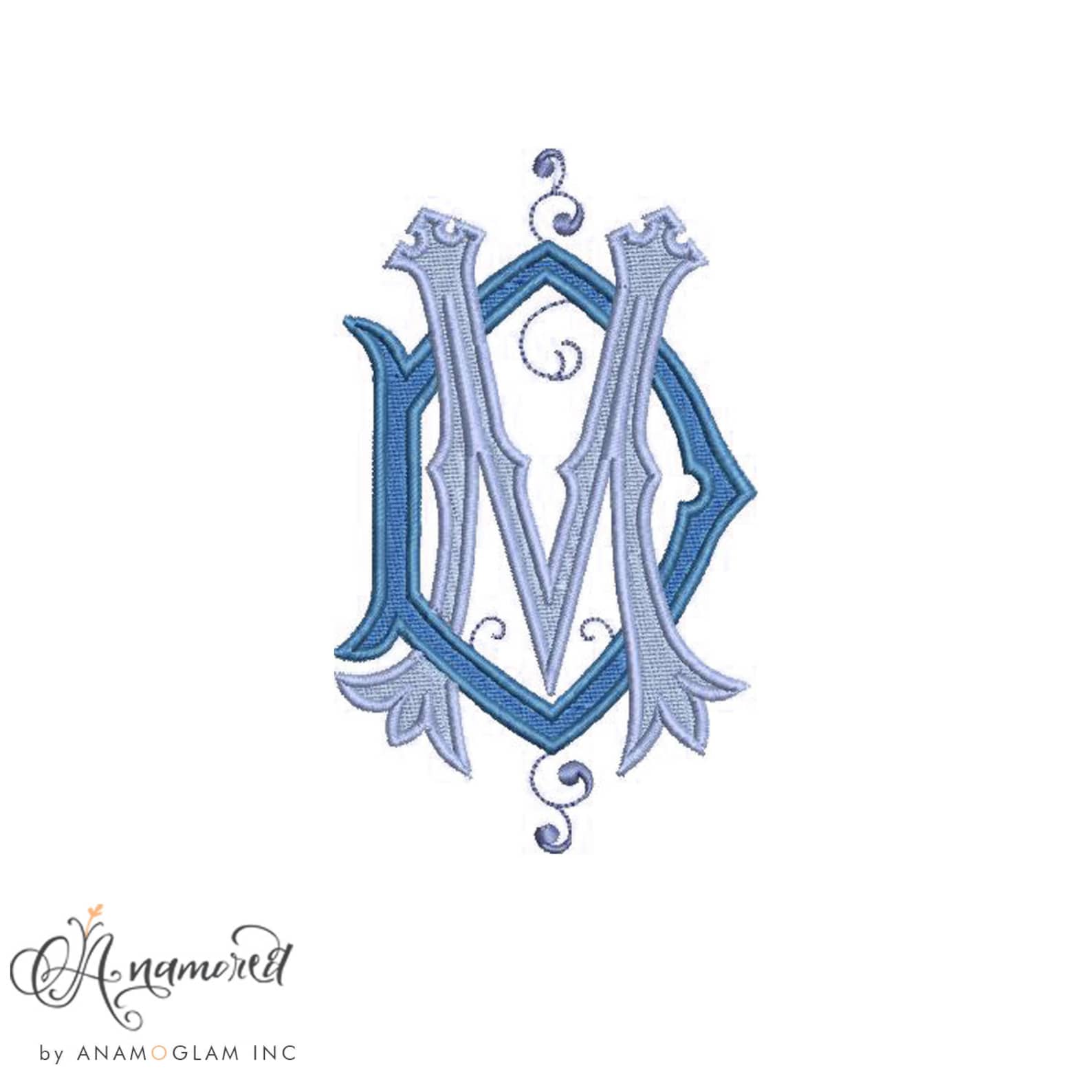 Interlocking D and M Embroidery Monogram Design for Machine Embroidery ...