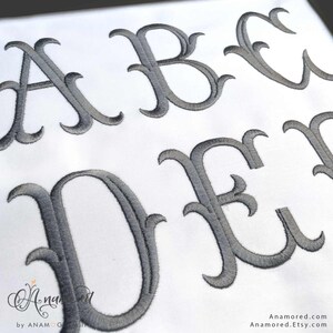 3 Sizes (1", 2" & 3" Inch) Italian Fishtail Machine Embroidery Font ...
