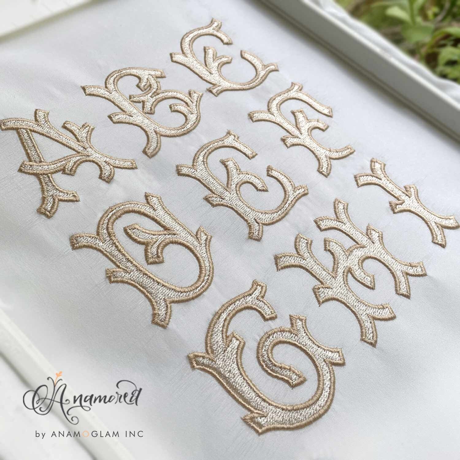 5 Sizes (1 -5 Inch) Pandora Machine Embroidery Font and Monogram, Fill ...
