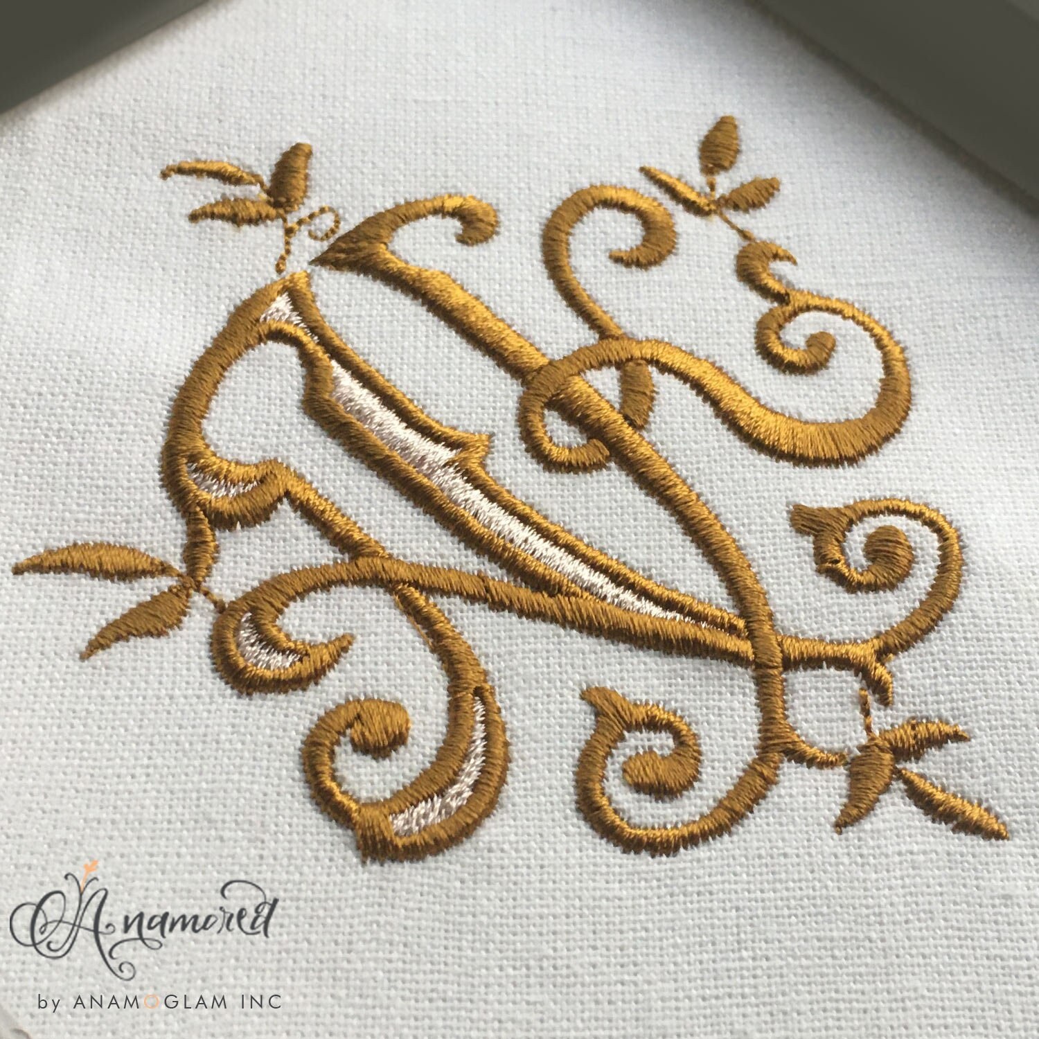 Monza Interlocking A and K Embroidery Monogram Design for Machine