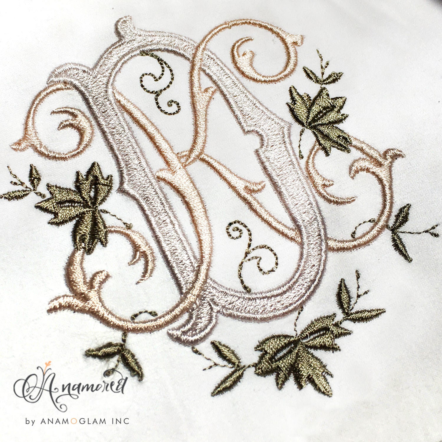 Interlocking DK Embroidery Monogram, Instant Download for
