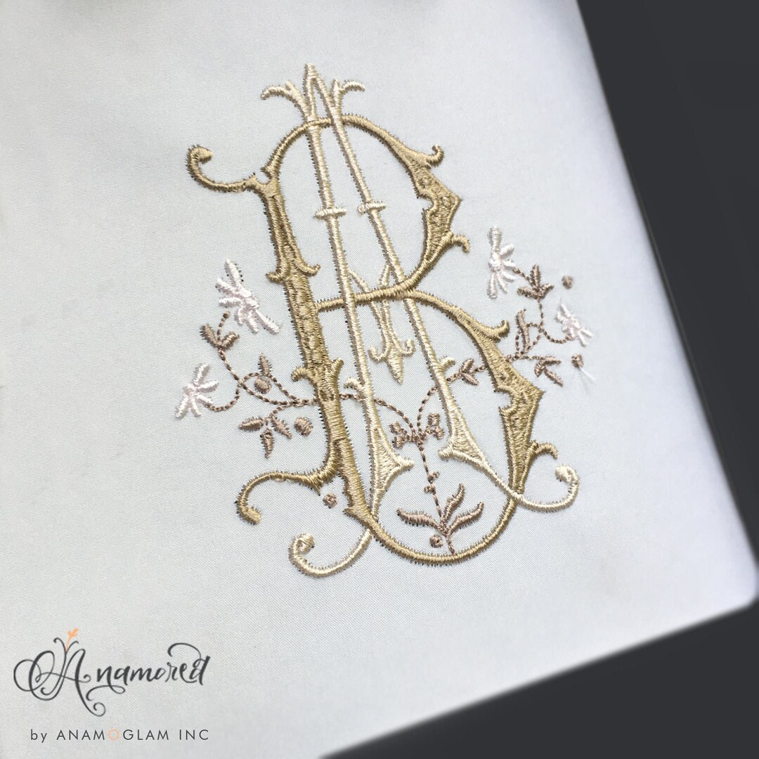Interlocking AB or BA Monogram Embroidery Design / Machine Embroidery ...