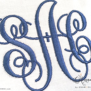 3 Sizes Interlocking Monogram Embroidery Font Machine BX Embroidery ...