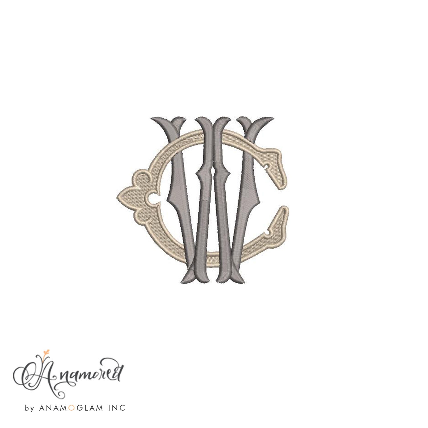 Interlocking CW Monogram Embroidery Design (digital Download) - Etsy