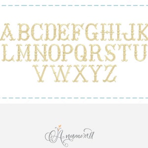 2 sizes Large French Fishtail Monogram Embroidery Font for Embroidery Machine 4 and 5 inch image 3