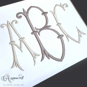 2 sizes (3 & 4 inch) Maia Fishtail Embroidery Alphabet for Embroidery Machines / Fishtail Embroidery Font / BX files  Fish tail font