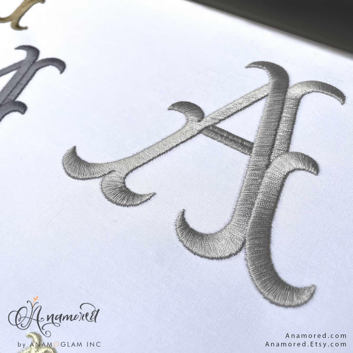 3 Sizes (4", 5" & 6" Inch) Italian Fishtail Machine Embroidery Font ...