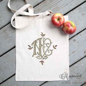 Monza Interlocking N and C Embroidery Monogram Design for Machine Embroidery | NC, CN monogram initials