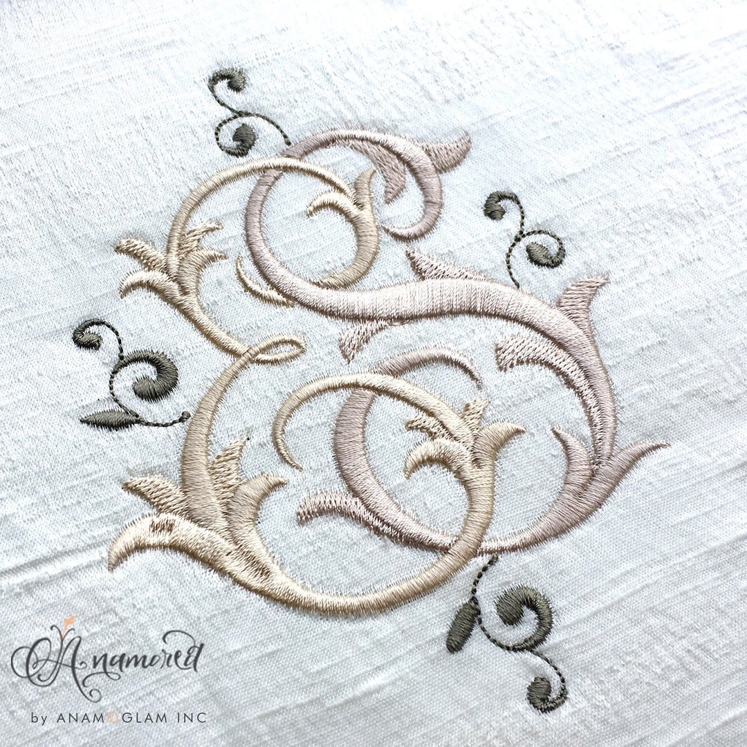 Interlocking ES or SE Monogram Embroidery Design / Machine Embroidery ...