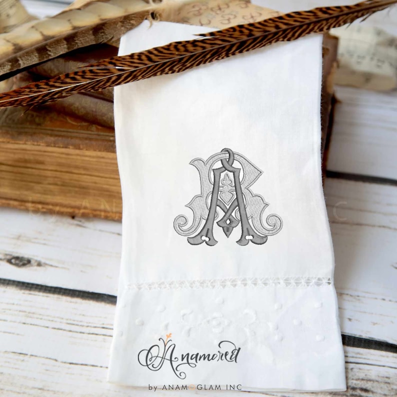 Interlocking AR Monogram Embroidery Design (digital Download) - Etsy