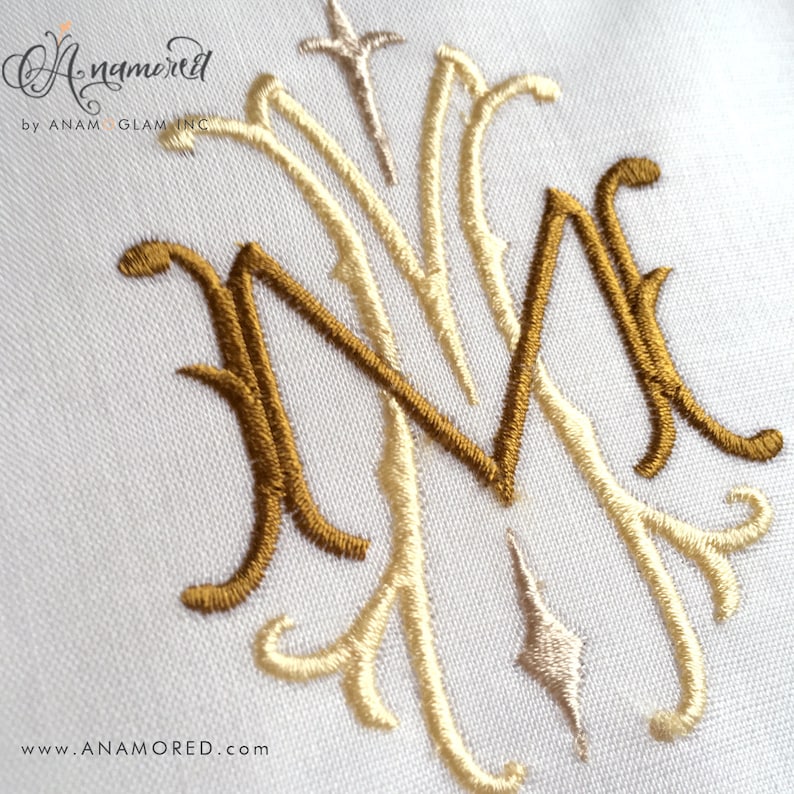 Interlocking M and M Embroidery Monogram Instant Download for Etsy