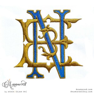 Nene Monogram Interlocking E and N Embroidery Monogram Design for Machine Embroidery ...