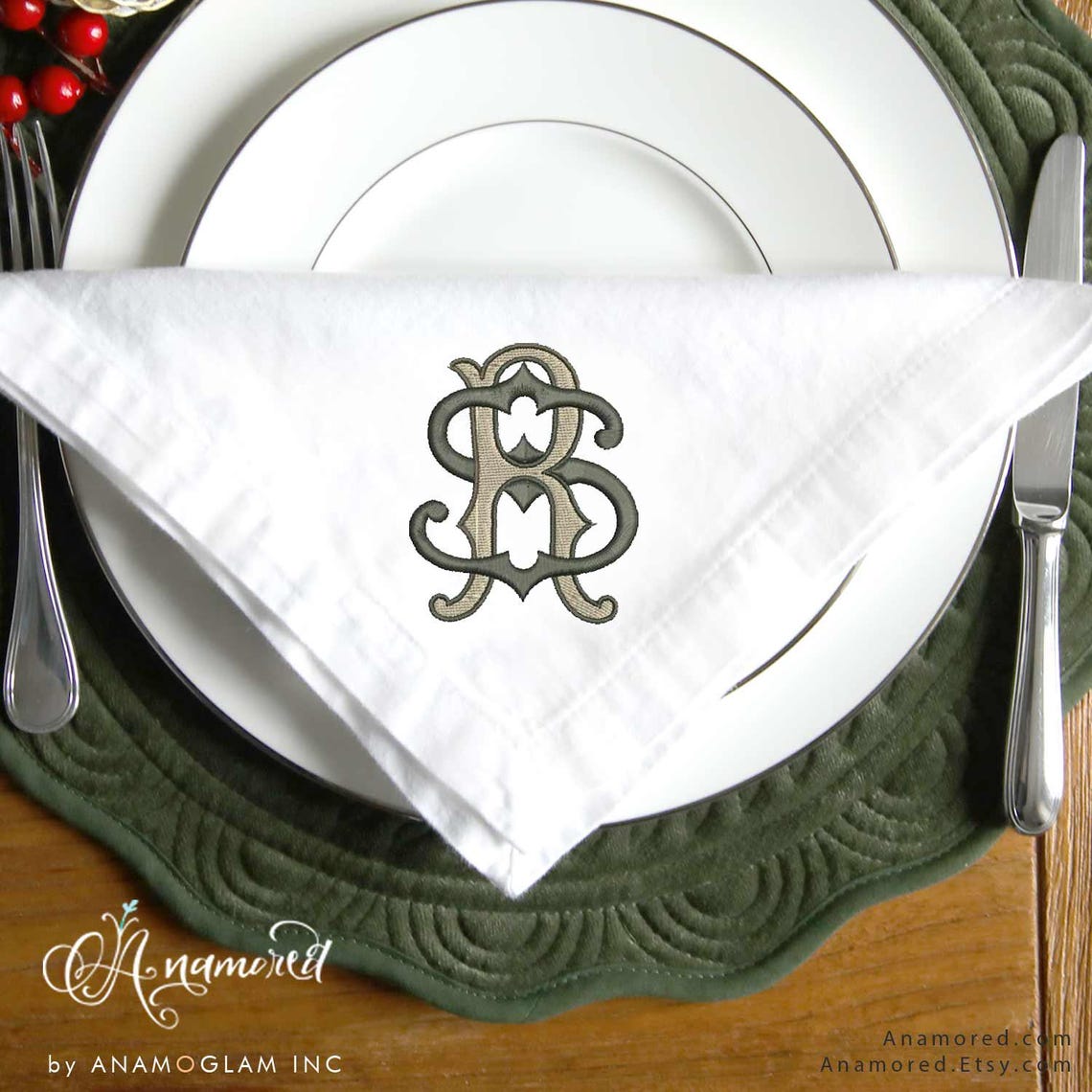 Interlocking R A Interlocking R and S Monogram. Embroidery Design for Embroidery ...