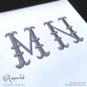 2 sizes (2 & 3 inch) French Fishtail Machine Embroidery Font Monogram Font, Full Alphabet, Bx included image 8