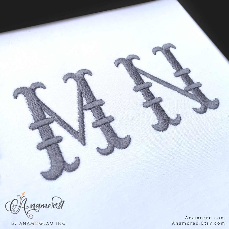 2 sizes (2 & 3 inch) French Fishtail Machine Embroidery Font Monogram Font, Full Alphabet, Bx included image 8