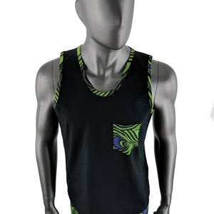Lime Peacock Trimmed Pocket Tank
