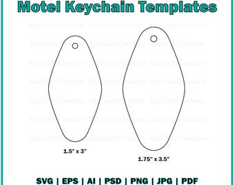 MOTEL KEYCHAIN TEMPLATES, retro motel keychain svg, vintage motel keychain png, motel keychain eps ai psd, hotel keychain template, cut file
