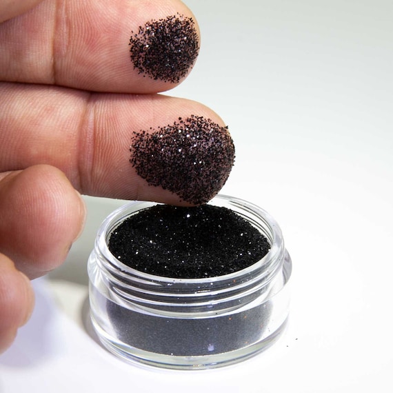 Black Fine Glitter for Nails, Tumblers and Resin, Loose Polyester Black  Glitter 