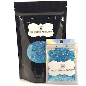 Blue Holographic Stars for Chunky Glitter Mixes, Confetti Glitter Shapes for Resin and Epoxy