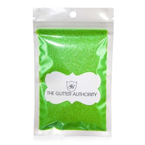 Neon Green Glitter: Extra Fine, Black-Light Activated, for Slime, Nails, Resin