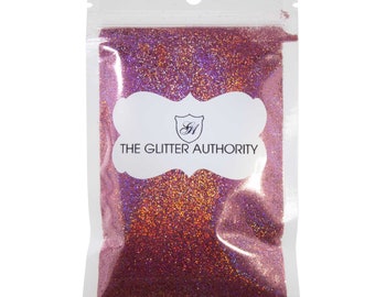 Pink Holographic Glitter in Extra-Fine Cut for Nail Art, Resin Art, Raves, Glitter Tattoos and More