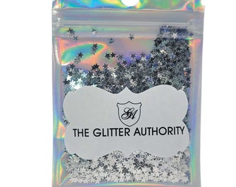 Silver Confetti Glitter Stars for Chunky Mixes, Custom Tumblers, Resin Art, Slime and more
