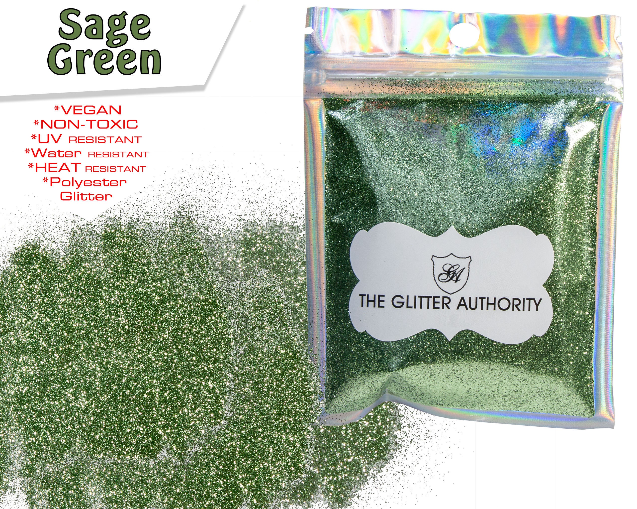 Green Glitter Polyester Glitter Sage Green Glitter Lime Etsy