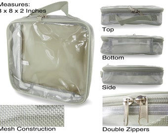 Clear PVC Travel Makeup Bag: TSA Approved Cosmetic & Toiletry Organizer