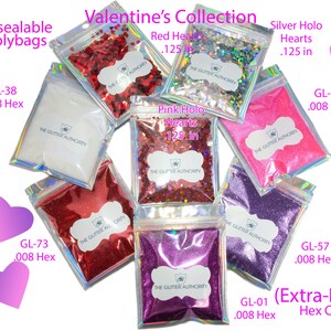 Iridescent Glitter and Confetti Hearts, Glitter for Slime, Resin and Epoxy