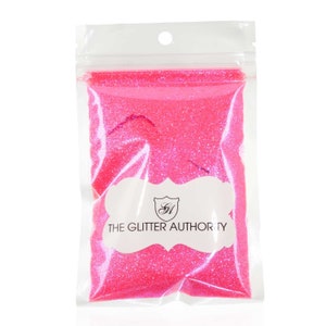 Bright Pink Extra Fine Glitter: Iridescent Neon Polyester, UV Reactive