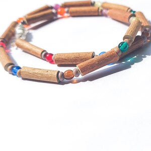 Hazelwood Necklace with Rainbow Beads