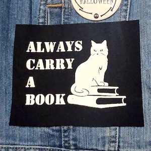 Always Carry A Book Cat Patch  // Leftist patch