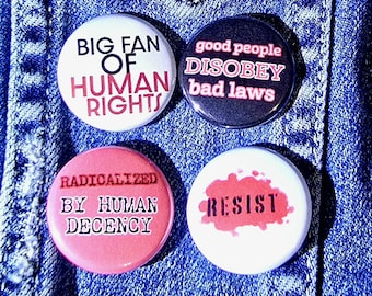 Resist Small Button Set of 4
