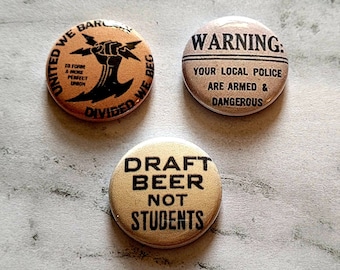 Vintage Protest Sign buttons