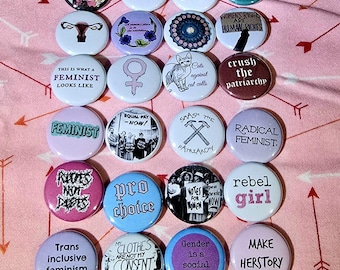 Feminist Small Button Set // 24 Feminism Buttons