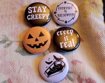 Spooky Halloween Small Button Set // Choose your button(s)