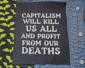Punk Patches Capitalism Kills Small Cloth Patch
