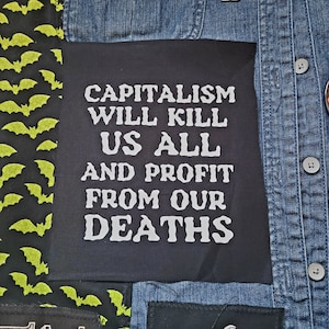 Punk Patches Capitalism Kills Small Cloth Patch // Activist Patch