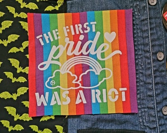 The First Pride was a Riot Small Cloth Patch // RAINBOW Fabric
