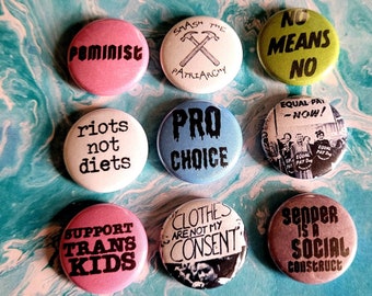 Feminist Small Button Set // Feminism Buttons