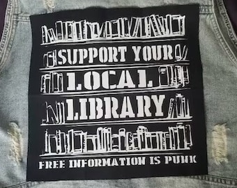 Support Your Local Library Fabric Back Patch