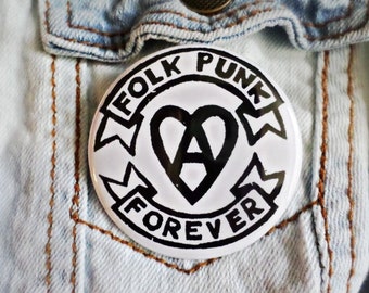 Folk Punk Forever Large Button