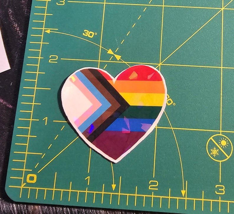 Progressive Pride Flag Heart Sticker - Etsy