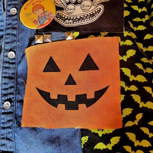 Orange Jack-O-Lantern Cloth Patch // LIMITED QUANTITY // Halloween