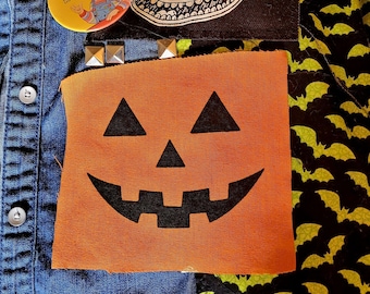 Orange Jack-O-Lantern Cloth Patch // LIMITED QUANTITY // Halloween